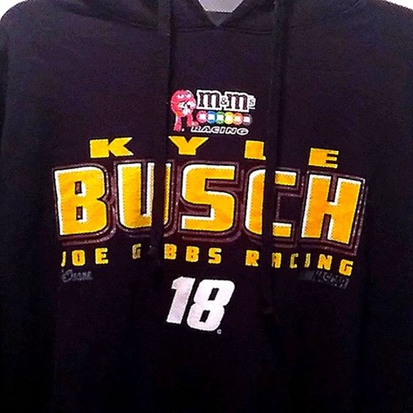 Chase authentic Kyle Busch NASCAR official long-sleeve hooded black sweatshirt - Picture 2 of 4
